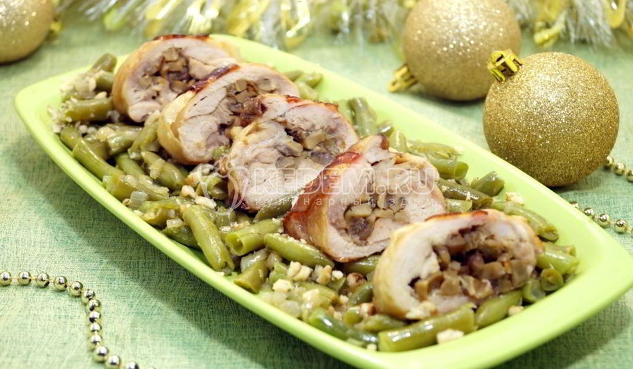 Рецепт фаршированных куриных бедер с грибами