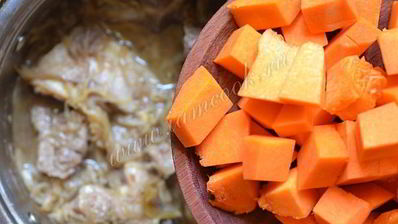 говядина тушеная с тыквой