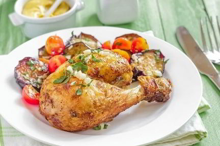 Куриная голень с чесноком