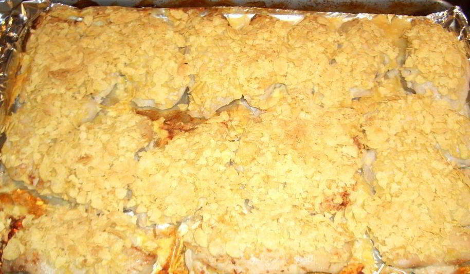 Рецепт куриных грудок с кукурузными хлопьями