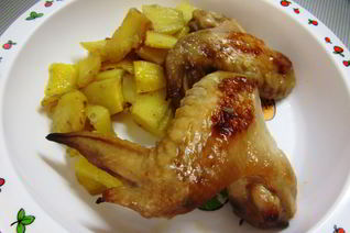 Куриные крылышки в медово-горчичном соусе, запеченные в духовке