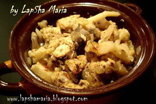 Курица диетическая, запеченная с цветной капустой и шампиньонами