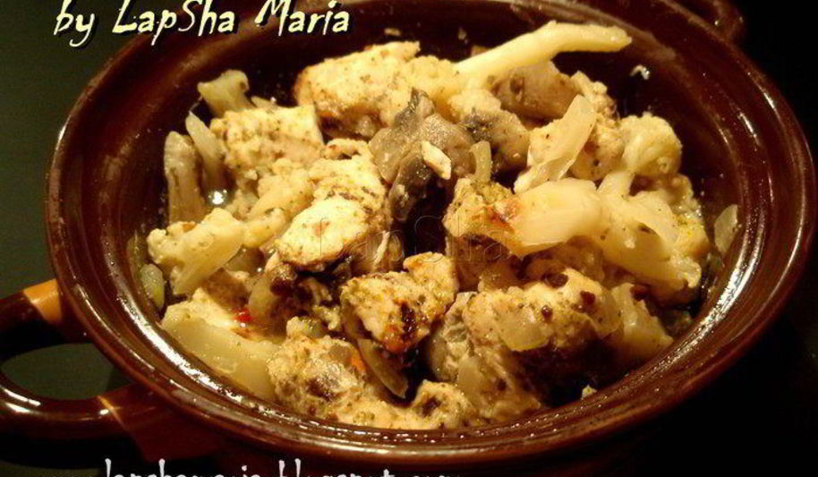 Рецепт курицы диетической, запеченной с цветной капустой и шампиньонами