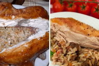 Курица, фаршированная рисом