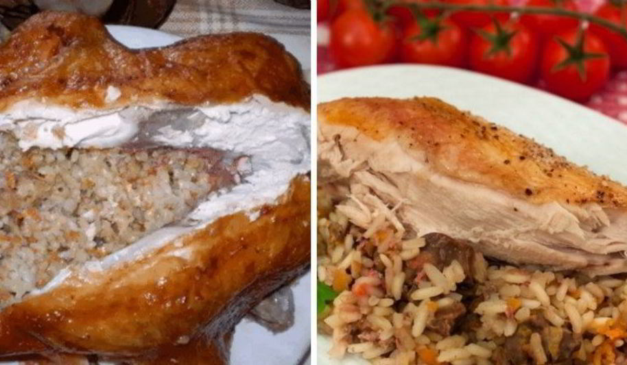 Рецепт курицы, фаршированной рисом