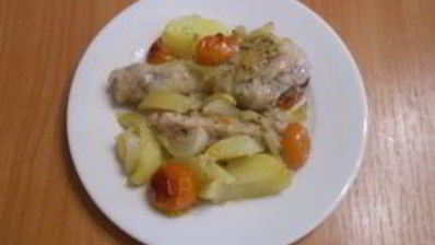 курица в духовке с овощами и картофелем