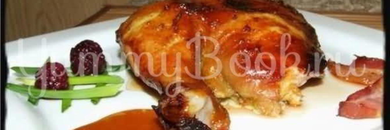 Курица в медовой карамели с мандариновым соусом