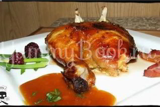 Курица в медовой карамели с мандариновым соусом