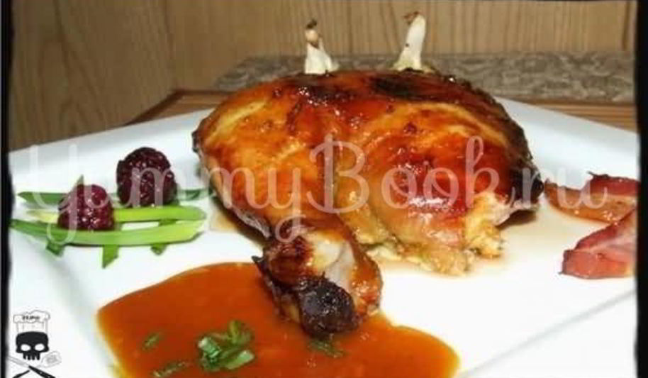 Рецепт курицы в медовой карамели с мандариновым соусом