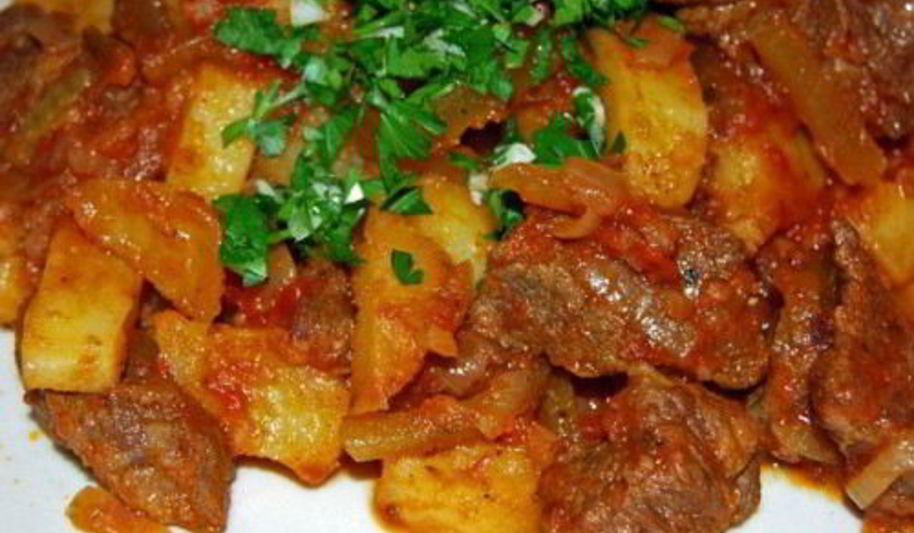 Рецепт мяса тушеного с овощами по-татарски