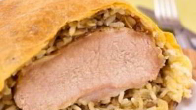 мясо в слоеном тесте