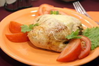 Окорочка фаршированные белыми грибами