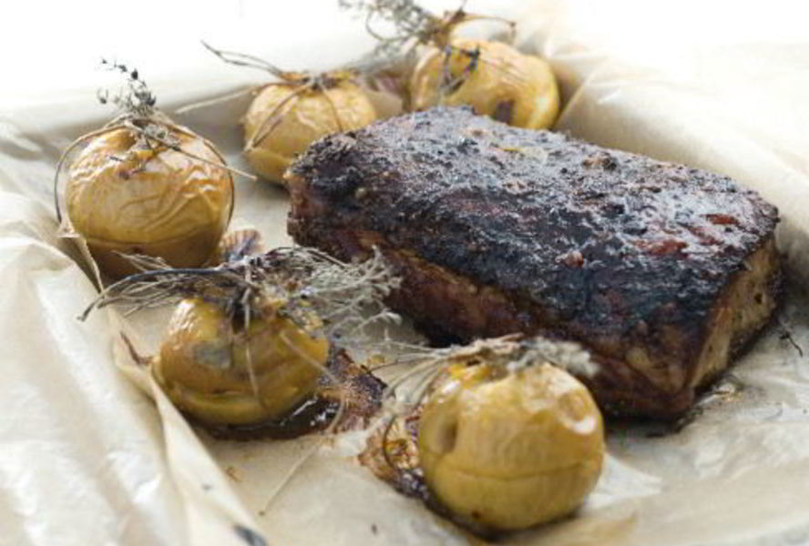 Свинина глазированная с яблоками