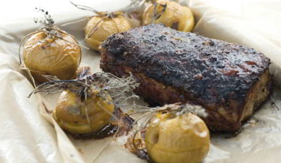 Рецепт свинины глазированной с яблоками