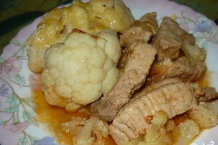 Свинина с цветной капустой