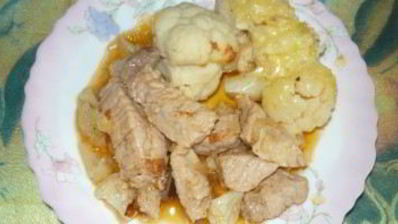 свинина с цветной капустой