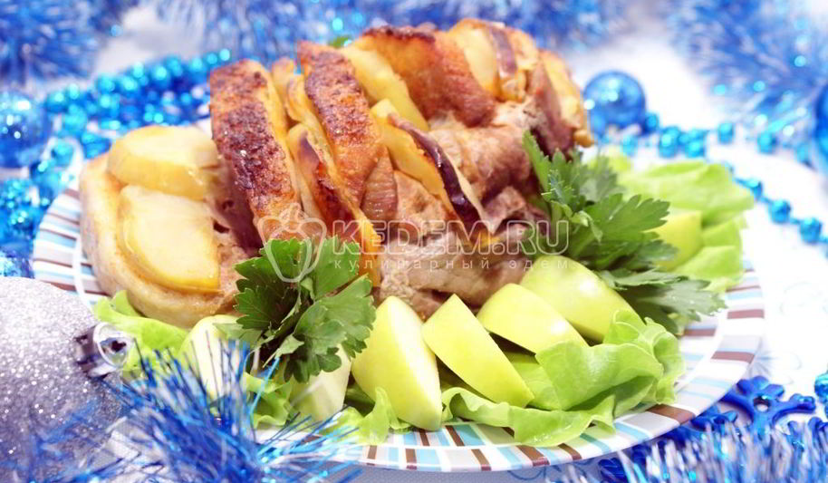 Рецепт свинины запеченной с яблоками