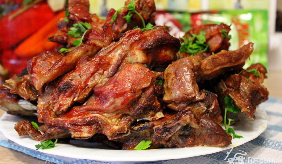 Рецепт телячьих ребрышек, запеченных в кетчупе