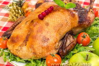 Утка, фаршированная яблоками