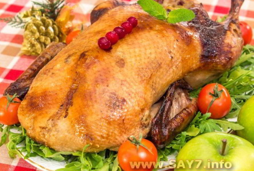 Утка, фаршированная яблоками