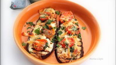 баклажаны, запеченные с творогом