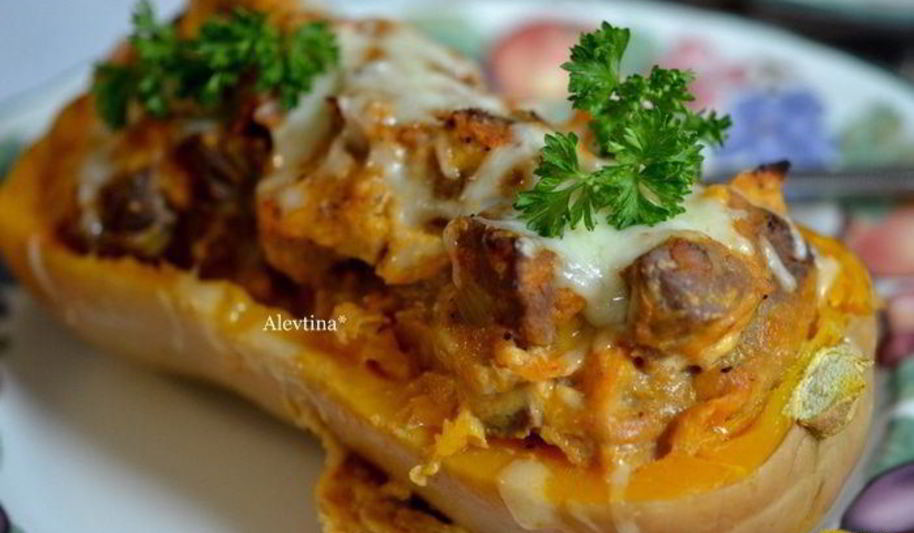 Рецепт фаршированной тыквы с говядиной и сыром