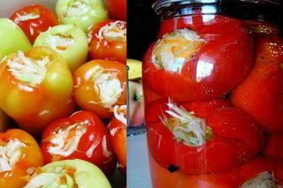 Фаршированный капустой перец