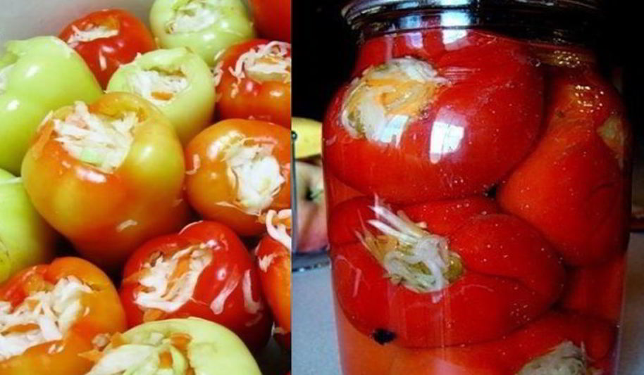 Рецепт фаршированного капустой перец