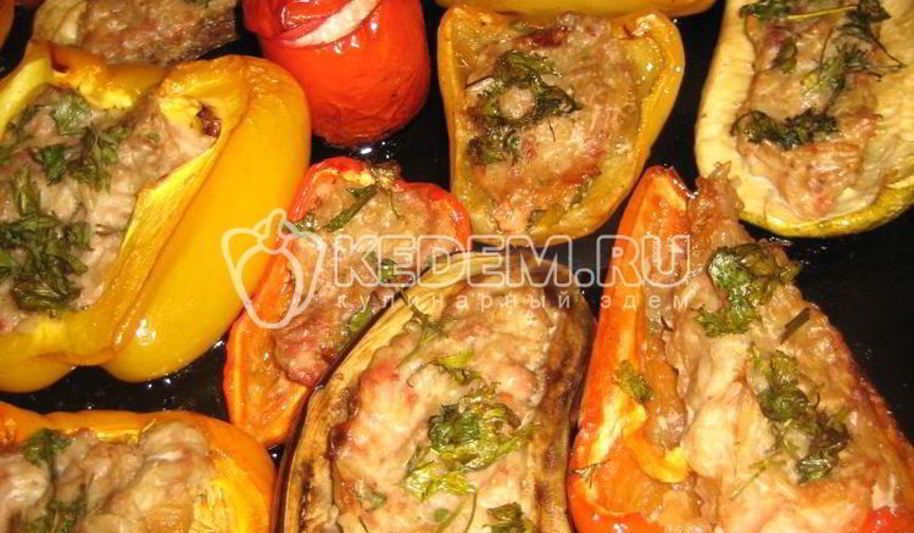 Рецепт фаршированных овощей, запеченных в духовке