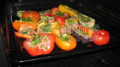фаршированные овощи, запеченные в духовке