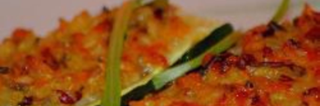 Кабачки фаршированные диким рисом и козьим сыром