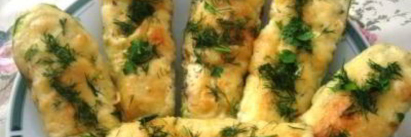 Кабачки, фаршированные творогом