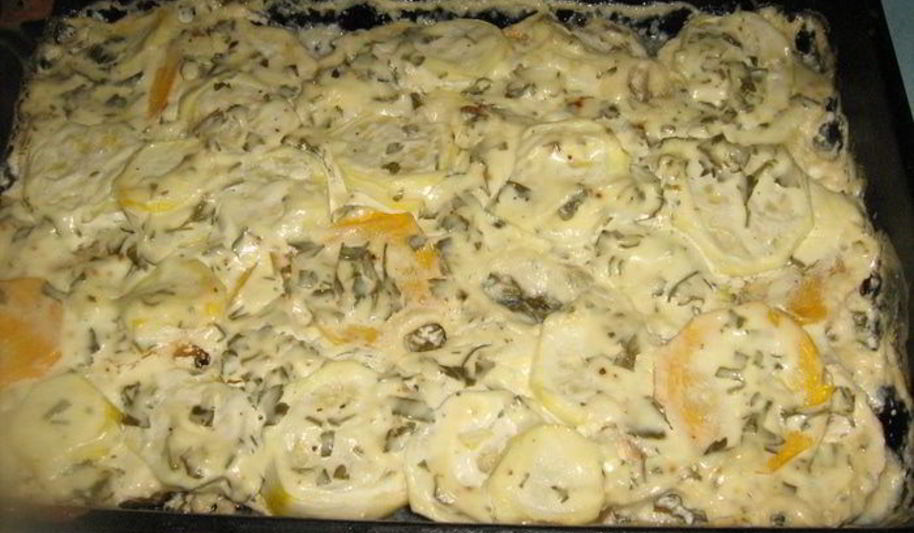 Рецепт кабачков в сметанном соусе