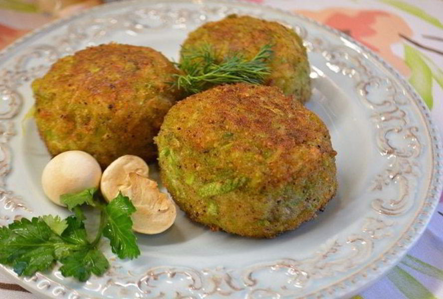 Кабачковые крокеты, фаршированные грибами