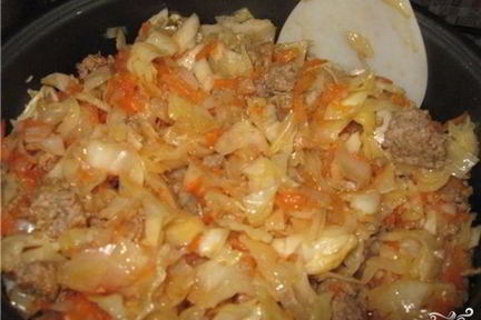 Капуста с говядиной в мультиварке