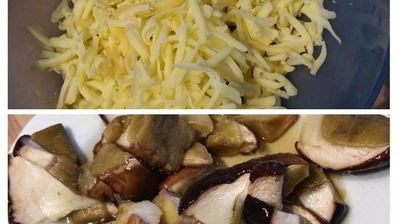 картофельный гратен с курицей и белыми грибами