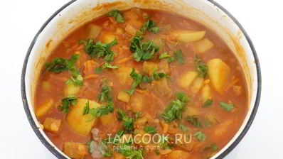 картошка тушеная с баклажанами