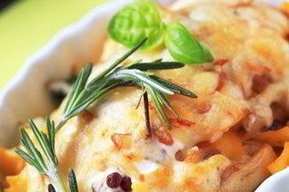 Сливочный гратен с курицей и тыквой