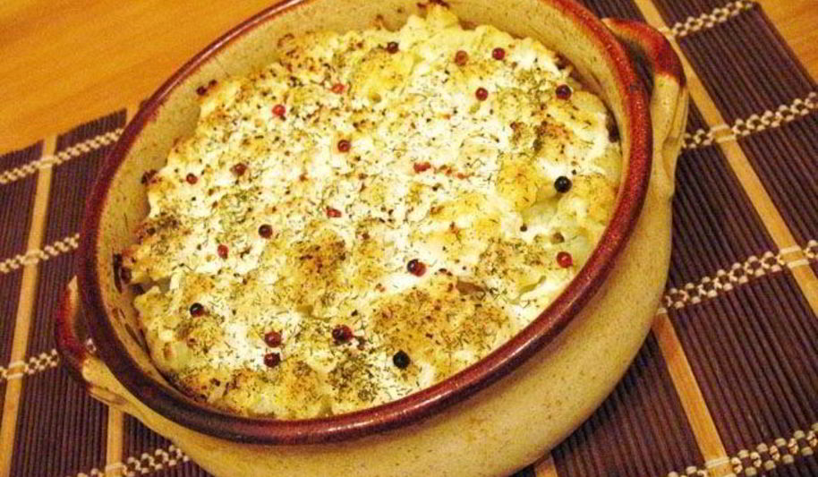 Рецепт цветной капусты с курицей, запеченная в духовке