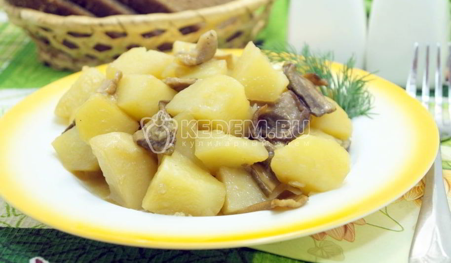 Рецепт тушеной картошки с грибами