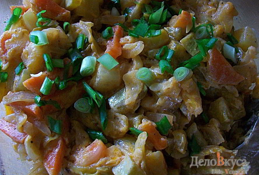 Тушеные кабачки с капустой