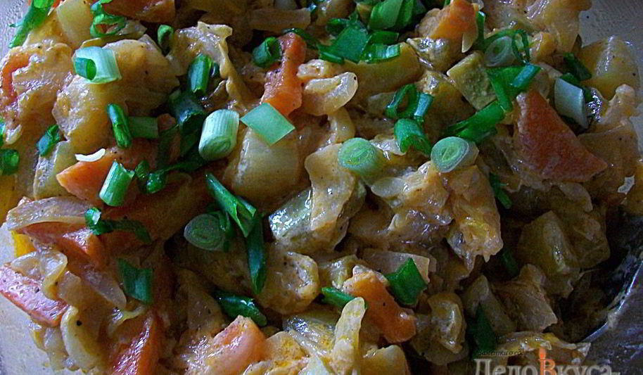 Рецепт тушеных кабачков с капустой