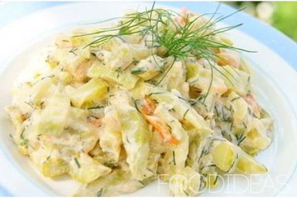 Тушеные кабачки с овощами на сковороде