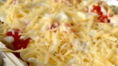 запеченная картошка с шампиньонами и сыром