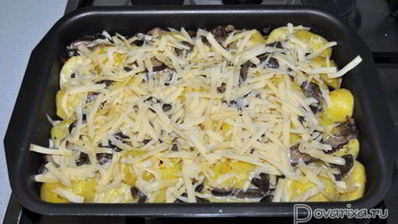 запеченный картофель с грибами и сыром