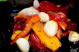 Запеченные овощи кусочками