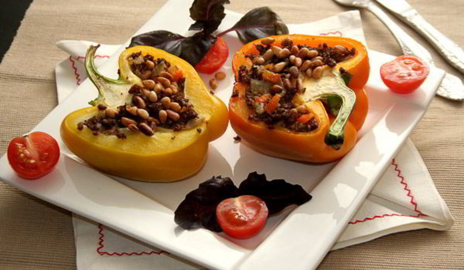 Рецепт запеченого перца с куриными сердечками