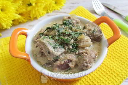 Говяжья печень тушеная в мультиварке