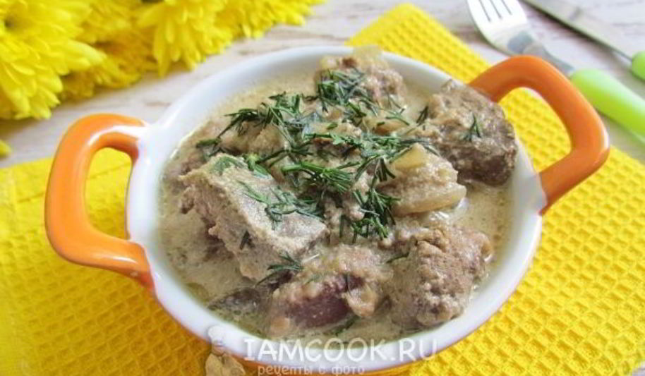 Рецепт говяжьей печени тушеной в мультиварке