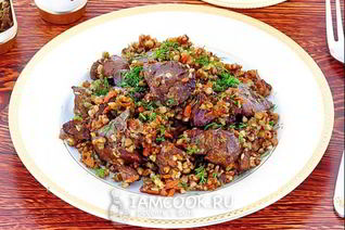 Куриная печень с гречкой в мультиварке